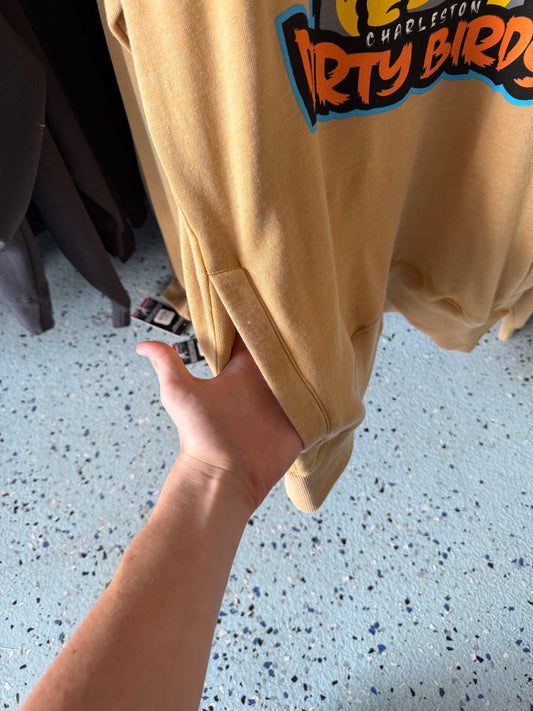 BURNOUT MUSTARD LOGO HOOD (with pockets)