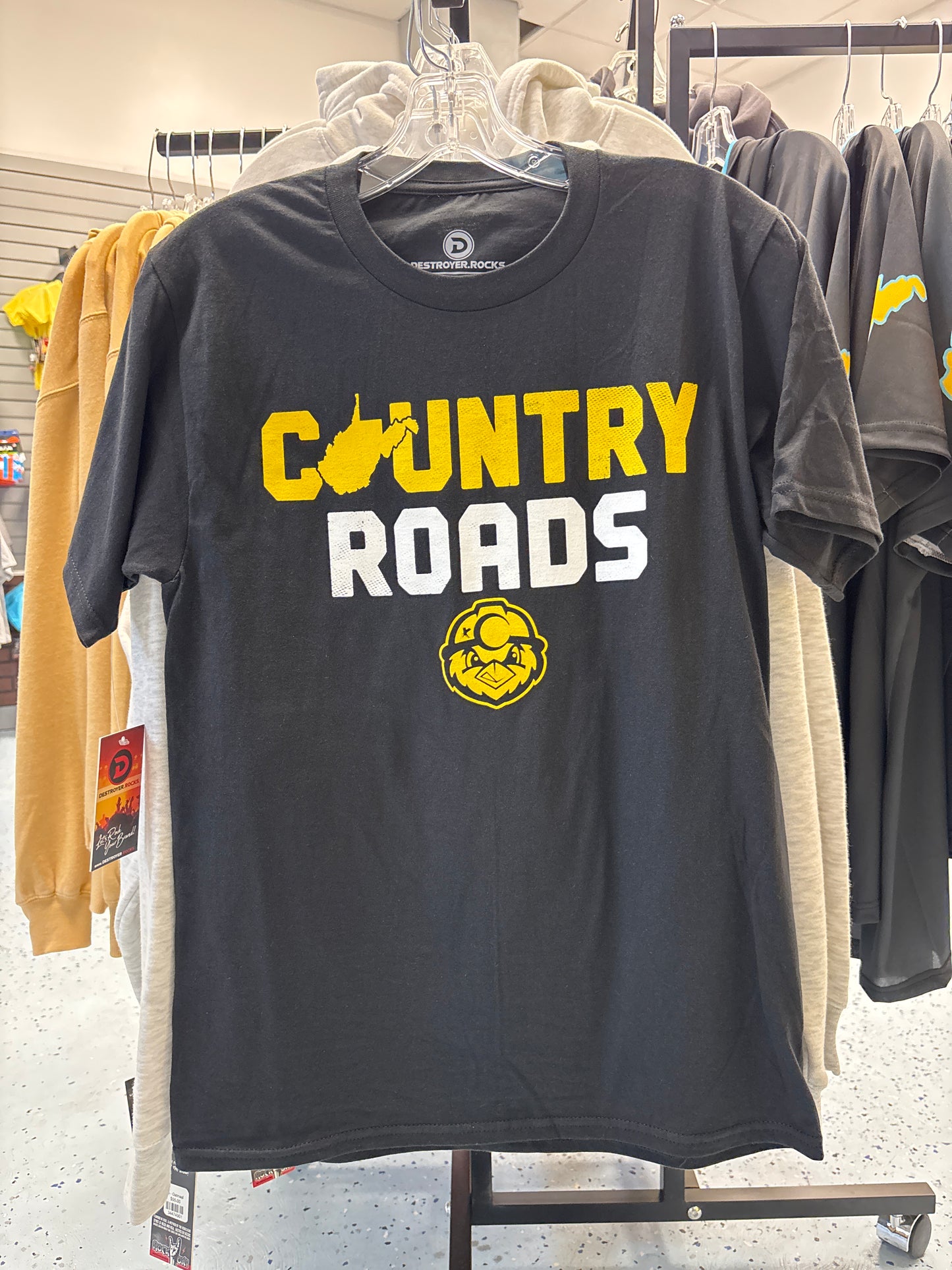 Tees, Country Roads WV - Jet Black