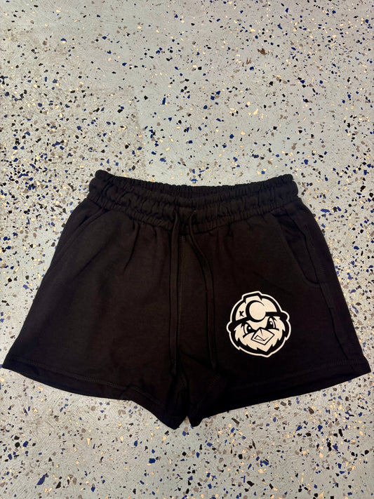 Womens Lightweight Fleece Drawstring Shorts, TBD - Black