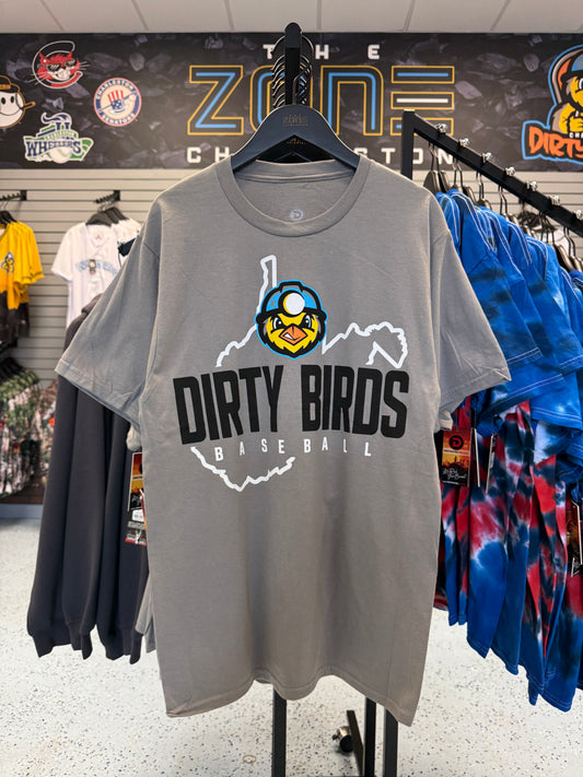 Tees, WV Outline - Medium Grey