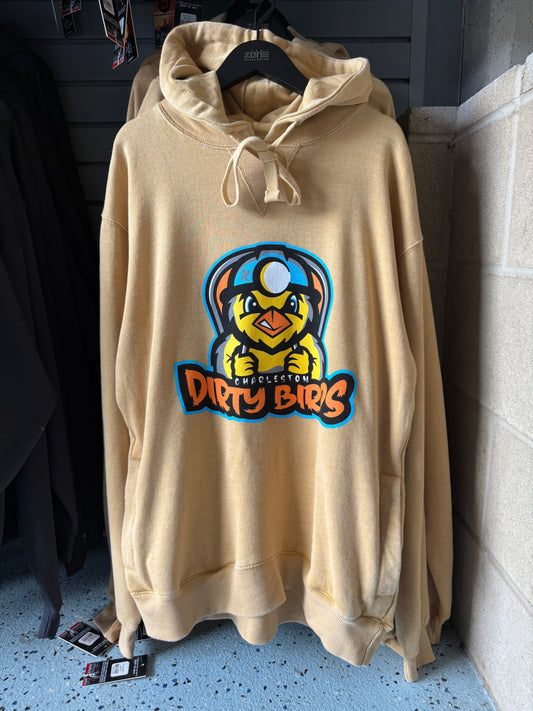 BURNOUT MUSTARD LOGO HOOD (with pockets)