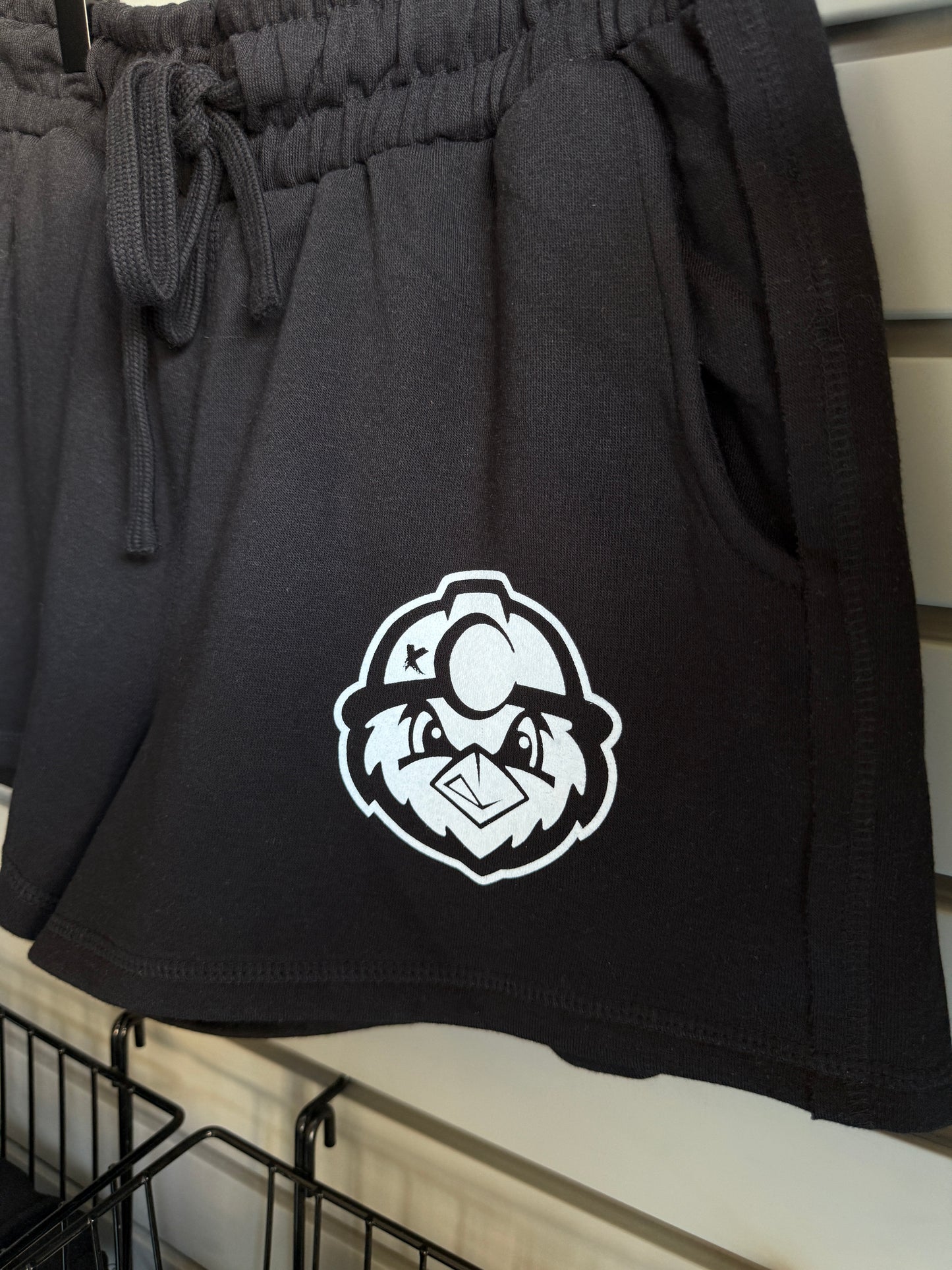 Womens Lightweight Fleece Drawstring Shorts, TBD - Black