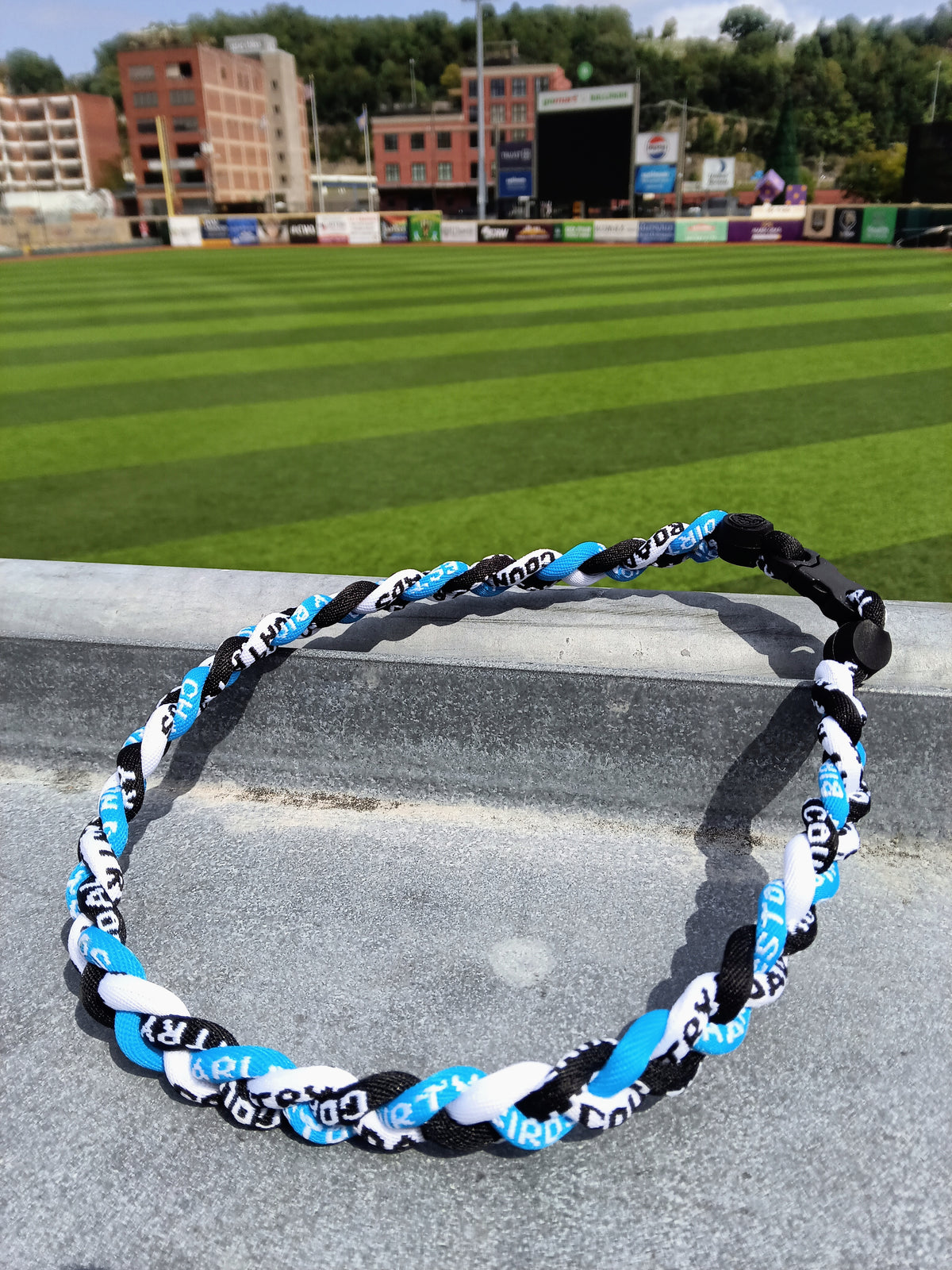 Tornado Necklace - Black, White, Light Blue